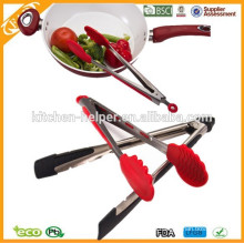 Creative Silicone Locking Tongs 4 set with long stainless steel handle